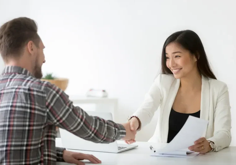 Interview success with a handshake agreement
